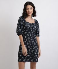 Vestido-Feminino-Curto-Floral-Manga-Bufante-7-8-Decote-Reto-Azul-Marinho-9947594-Azul_Marinho_1