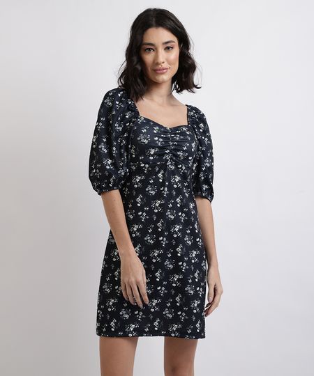 Vestido-Feminino-Curto-Floral-Manga-Bufante-7-8-Decote-Reto-Azul-Marinho-9947594-Azul_Marinho_1 Vestido-Feminino-Curto-Floral-Manga-Bufante-7-8-Decote-Reto-Azul-Marinho-9947594-Azul_Marinho_1