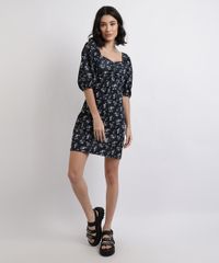 Vestido-Feminino-Curto-Floral-Manga-Bufante-7-8-Decote-Reto-Azul-Marinho-9947594-Azul_Marinho_3