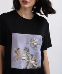 Blusa-Feminina-Gato-e-Anjos-Manga-Curta-Decote-Redondo--Preta-9953061-Preto_4