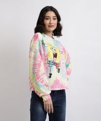 Blusao-de-Moletom-Feminino-Bob-Esponja-Estampado-Tie-Dye-Decote-Redondo-Multicor-9955903-Multicor_1