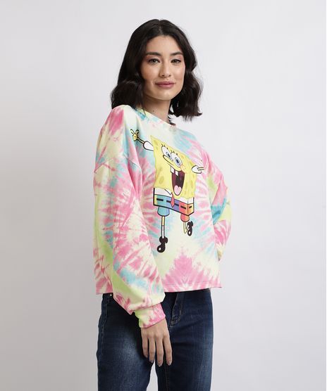 Blusao-de-Moletom-Feminino-Bob-Esponja-Estampado-Tie-Dye-Decote-Redondo-Multicor-9955903-Multicor_1