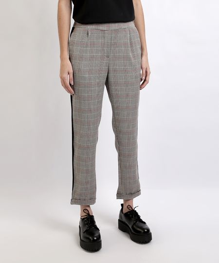 Calca-Feminina-Cropped-Cintura-Media-Estampada-Xadrez-Cinza-9823516-Cinza_1
