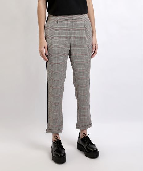 Calca-Feminina-Cropped-Cintura-Media-Estampada-Xadrez-Cinza-9823516-Cinza_1