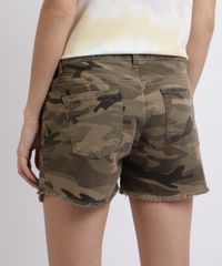 Short-de-Sarja-Feminino-Estampado-Camuflado-Cintura-Alta-com-Barra-Desfiada-Verde-9949156-Verde_2