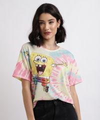 Blusa-Feminina-Tie-Dye-Bob-Esponja-Manga-Curta-Decote-Redondo-Multicor-9955904-Multicor_1