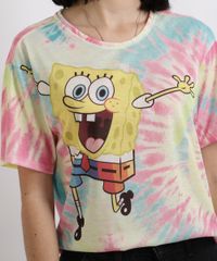 Blusa-Feminina-Tie-Dye-Bob-Esponja-Manga-Curta-Decote-Redondo-Multicor-9955904-Multicor_4