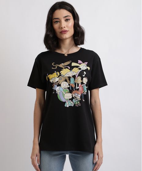 Blusa-Feminina-Rugrats-Os-Anjinhos-Manga-Curta-Decote-Redondo-Preta-9957148-Preto_1