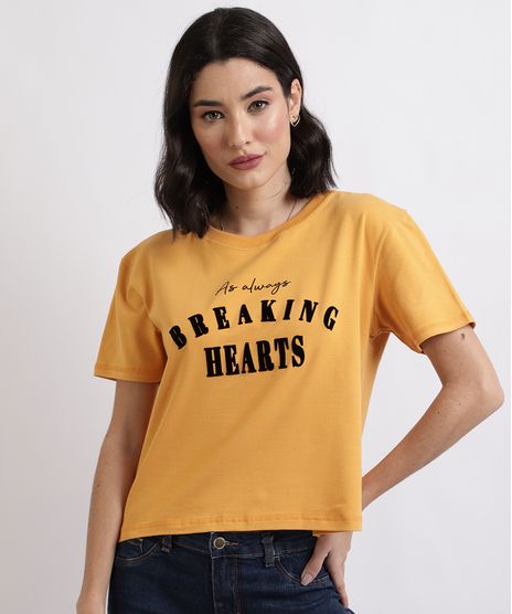 Blusa-Feminina--Breaking-Hearts--Manga-Curta-Decote-Redondo-Amarela-9946935-Amarelo_1