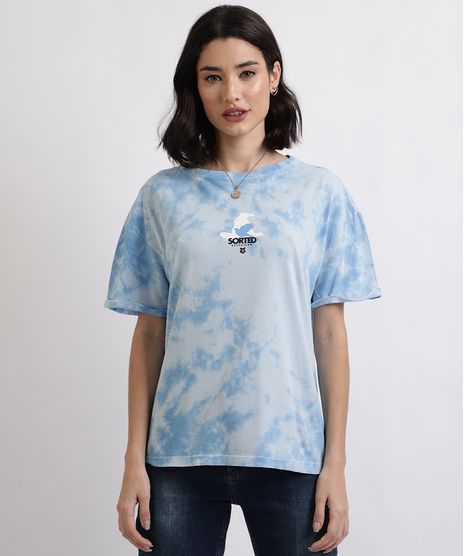 Blusa-Feminina--Ravenclaw--Harry-Potter-Estampada-Tie-Dye-Manga-Curta-Decote-Redondo--Azul-9955678-Azul_1