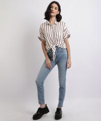 Camisa-Feminina-Listrada-com-Bolso-e-No-Manga-Curta-Branca-9807197-Branco_3
