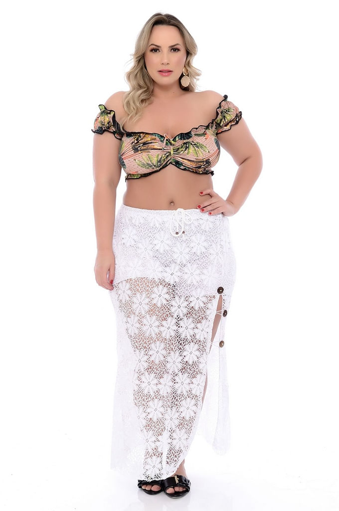 saia de renda plus size