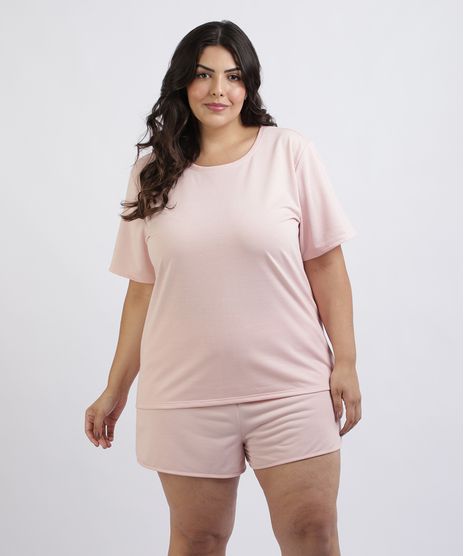 Pijama-Feminino-Plus-Size-Blusa-Manga-Curta-Decote-Redondo-Rosa-Claro-9955856-Rosa_Claro_1
