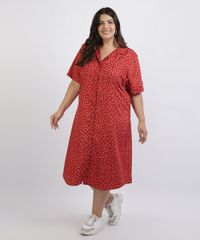 Chemise-Feminina-Plus-Size-Midi-Estampado-Floral-Manga-Curta-Vermelho-9957740-Vermelho_1