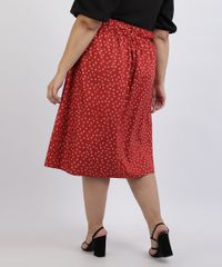 Saia-Feminina-Plus-Size-Midi-Estampada-Floral-com-Fenda-Vermelha-9957742-Vermelho_2