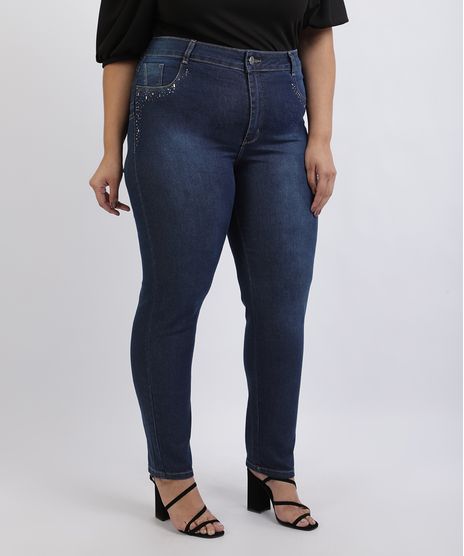 Calca-Jeans-Feminina-Plus-Size-Sawary-Super-Skinny-Levanta-Bumbum-Cintura-Alta-Azul-Escuro-9945299-Azul_Escuro_1