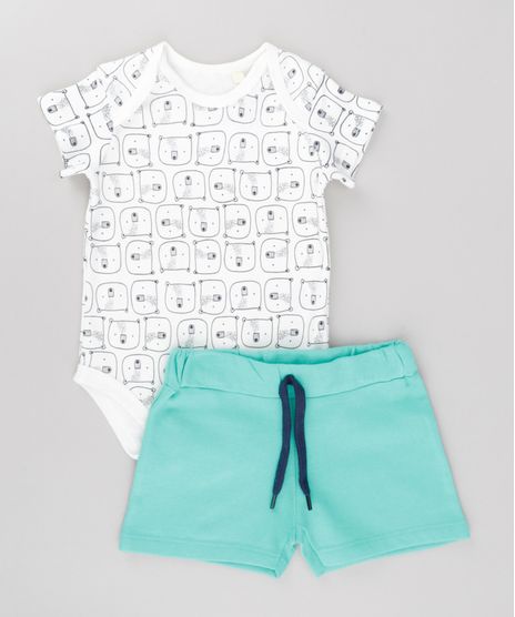 Conjunto-de-Body-Estampado-de-Ursinhos-Off-White---Bermuda-em-Moletom-Verde-8688999-Verde_1