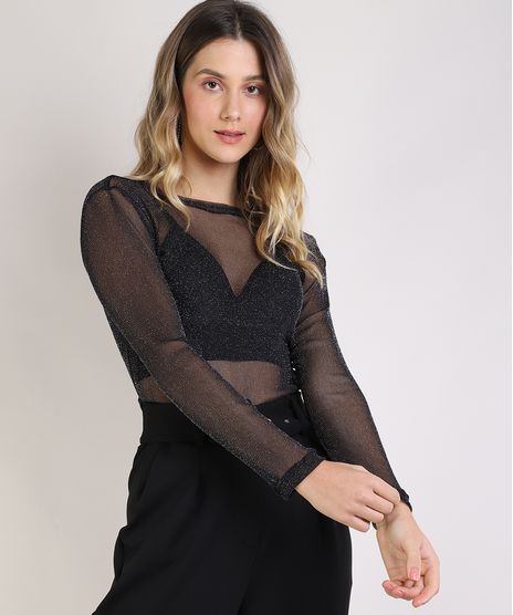 Blusa-Feminina-em-Tule-Metalizado-Manga-Longa-Gola-Alta-Prata-9942026-Prata_1