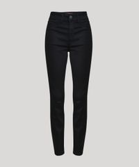 Calca-Jeans-Feminina-Skinny-Cintura-Media-com-Rasgo-no-Joelho-Preta-9955101-Preto_5