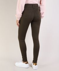 Calca-de-Sarja-Feminina-Super-Skinny-Pull-Up-Cintura-Media-Verde-Escuro-9933560-Verde_Escuro_2
