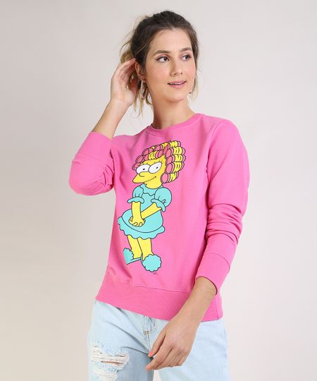 Blusao-de-Moletom-Feminino-Lisa-Os-Simpsons-Gola-Alta-Pink-9952263-Pink_1