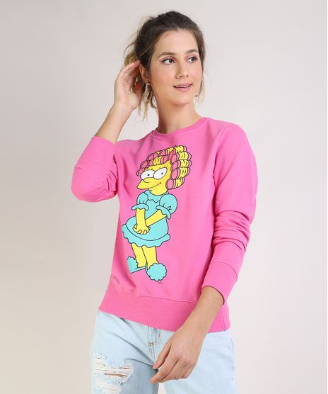 Blusao-de-Moletom-Feminino-Lisa-Os-Simpsons-Gola-Alta-Pink-9952263-Pink_1