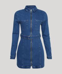 Vestido-Jeans-Feminino-Curto-com-Bolsos-e-Cinto-Manga-Longa-Azul-Medio-9953043-Azul_Medio_5