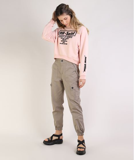 calça jogger com corrente
