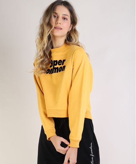 Blusao-de-Moletom-Feminino--Super-Common--Flocado-Gola-Alta-Mostarda-9459905-Mostarda_1_1