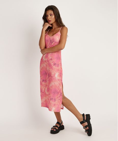 Vestido-Feminino-Midi-Estampado-Tie-Dye-Alcas-Finas-com-Fenda-Rosa-9957214-Rosa_1
