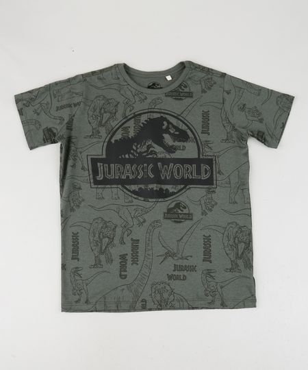 Camiseta-Juvenil-Jurassic-World-Manga-Curta-Verde-9952721-Verde_1