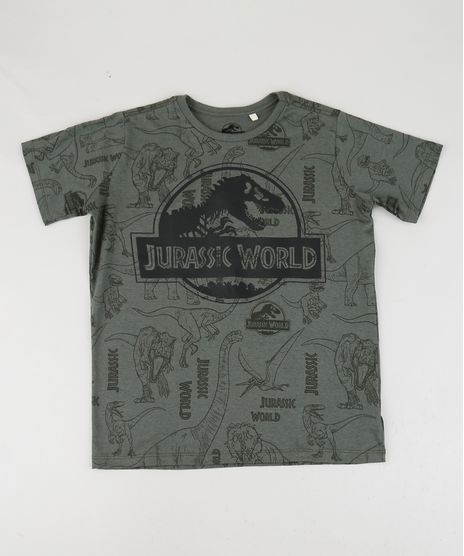 Camiseta-Juvenil-Jurassic-World-Manga-Curta-Verde-9952721-Verde_1
