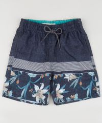 Bermuda-Surf-Infantil-Estampada-Floral-com-Bolso--Multicor-9914711-Multicor_1