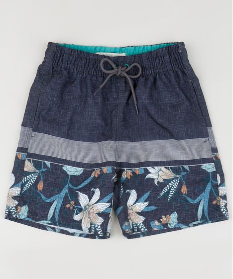 Bermuda-Surf-Infantil-Estampada-Floral-com-Bolso--Multicor-9914711-Multicor_1