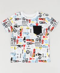 Camiseta-Infantil-Carros-Estampada-com-Bolso-Manga-Curta-Gola-Careca-Branca-9954134-Branco_1