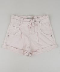 Short-de-Sarja-Juvenil-Clochard-Cintura-Alta-com-Faixa-para-Amarrar--Rosa-9957958-Rosa_1