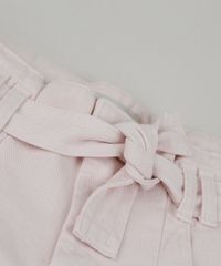 Short-de-Sarja-Juvenil-Clochard-Cintura-Alta-com-Faixa-para-Amarrar--Rosa-9957958-Rosa_4