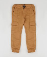 Calca-de-Sarja-Infantil-Cargo-com-Bolsos-Bege-9959708-Bege_1