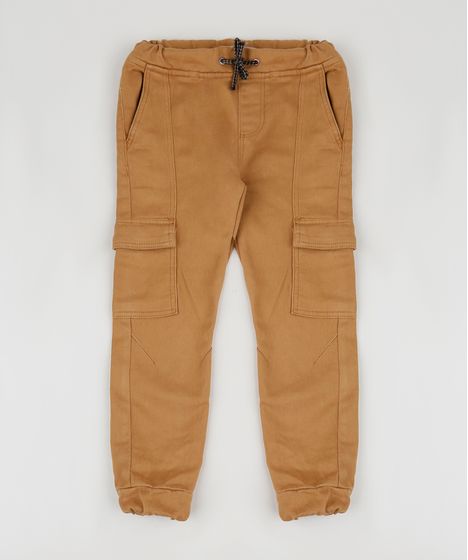 calça sarja infantil masculina bege