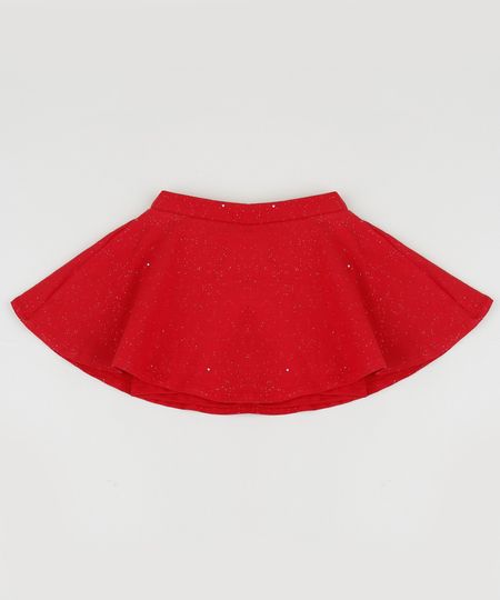 short saia vermelho infantil