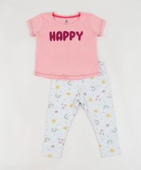 Conjunto-Infantil-de-Blusa--Happy--Manga-Curta-Rosa---Calca-Legging-Estampada-de-Sol-Cinza-Claro-9951595-Cinza_Claro_1