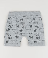 Bermuda-de-Moletom-Infantil-Estampada-de-Bichos-Cinza-Mescla-9952244-Cinza_Mescla_2