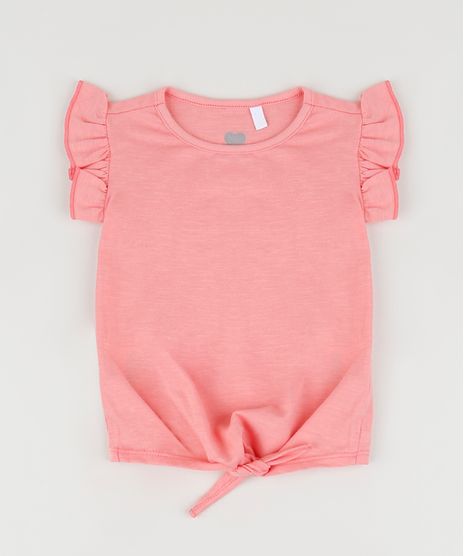 Blusa-Infantil-com-No-e-Manga-Curta-com-Babados-Rosa-Escuro-9953942-Rosa_Escuro_1