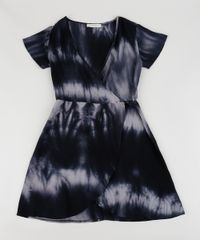Vestido-Juvenil-Estampado-Tie-Dye-com-Transpasse-Manga-Curta--Preto-9957750-Preto_1