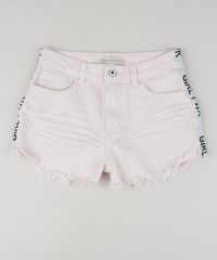 Short-Jeans-Juvenil-Destroyed-com-Estampa-Lateral--Rosa-9957960-Rosa_1