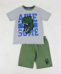 Pijama-Infantil-Dinossauro-Raglan-Manga-Curta-Verde-9955507-Verde_1