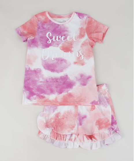 Pijama-Infantil---Sweet-Dreams--Estampado-Tie-Dye-Manga-Curta-Multicor-9957862-Multicor_1
