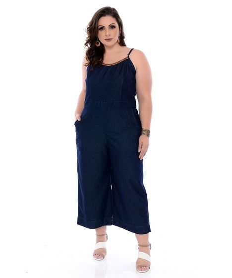 macacao pantacourt jeans plus size