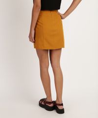 Saia-Feminina-Curta-com-Botoes-Amarela-9951727-Amarelo_2