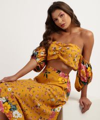 Top-Cropped-Feminino-Estampado-Floral-Ombro-a-Ombro-Manga-Curta-Amarelo-9913889-Amarelo_5
